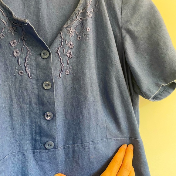 Linen Dress with ties. - Picture 4 of 4